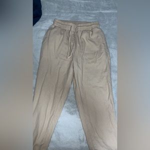 beige flowy pants